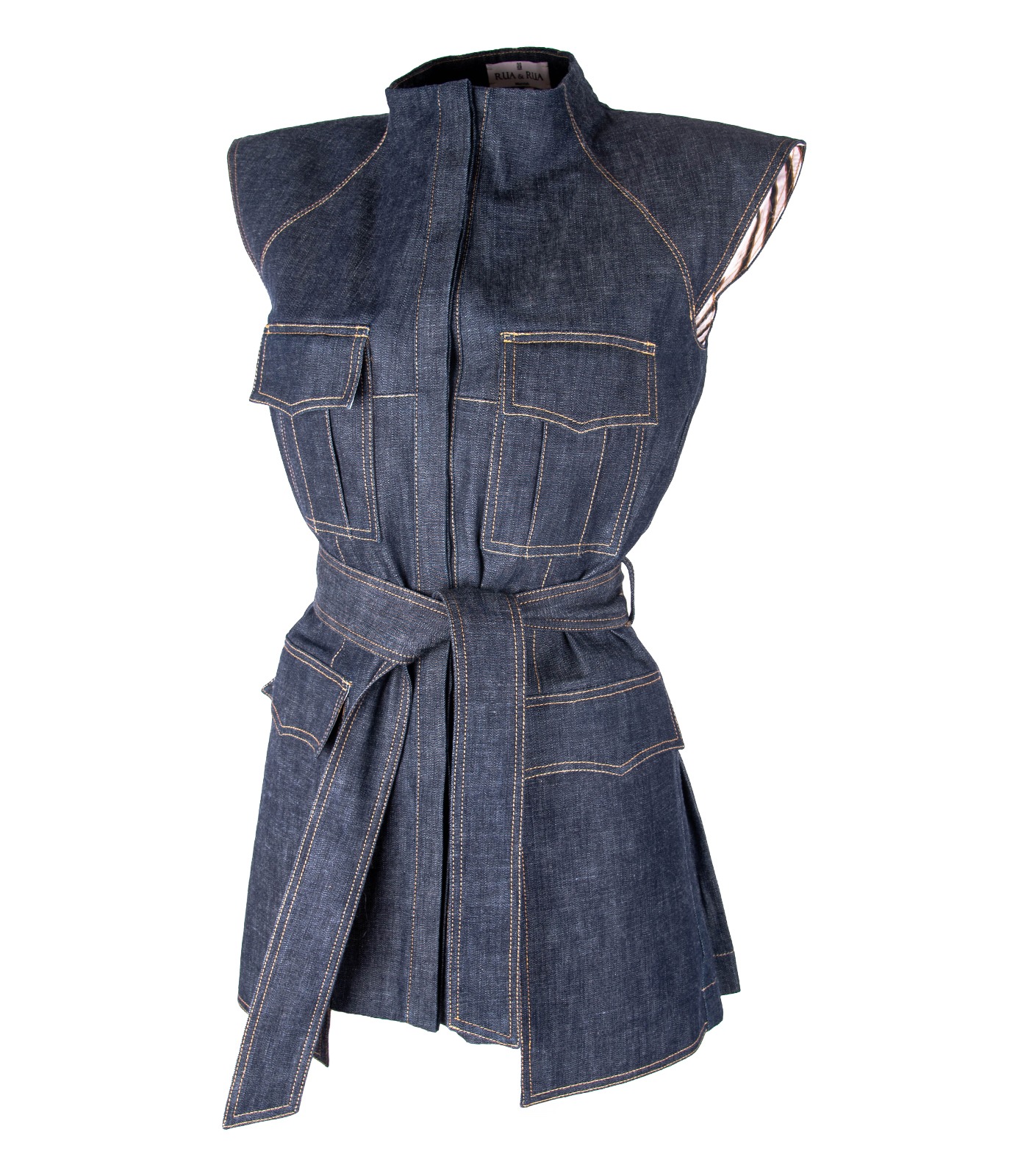 Denim Sleeveless Jacket Vest - Image 4