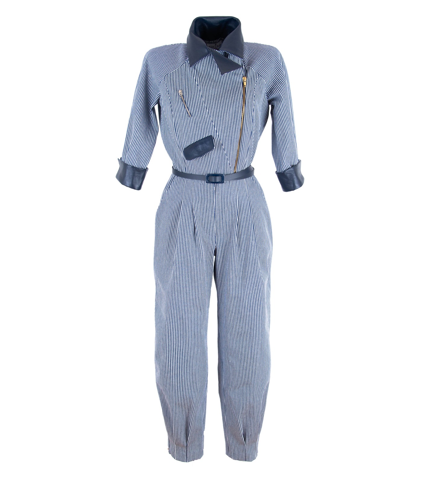 Cotton & Leather Loose Fit Jumpsuit - Image 4