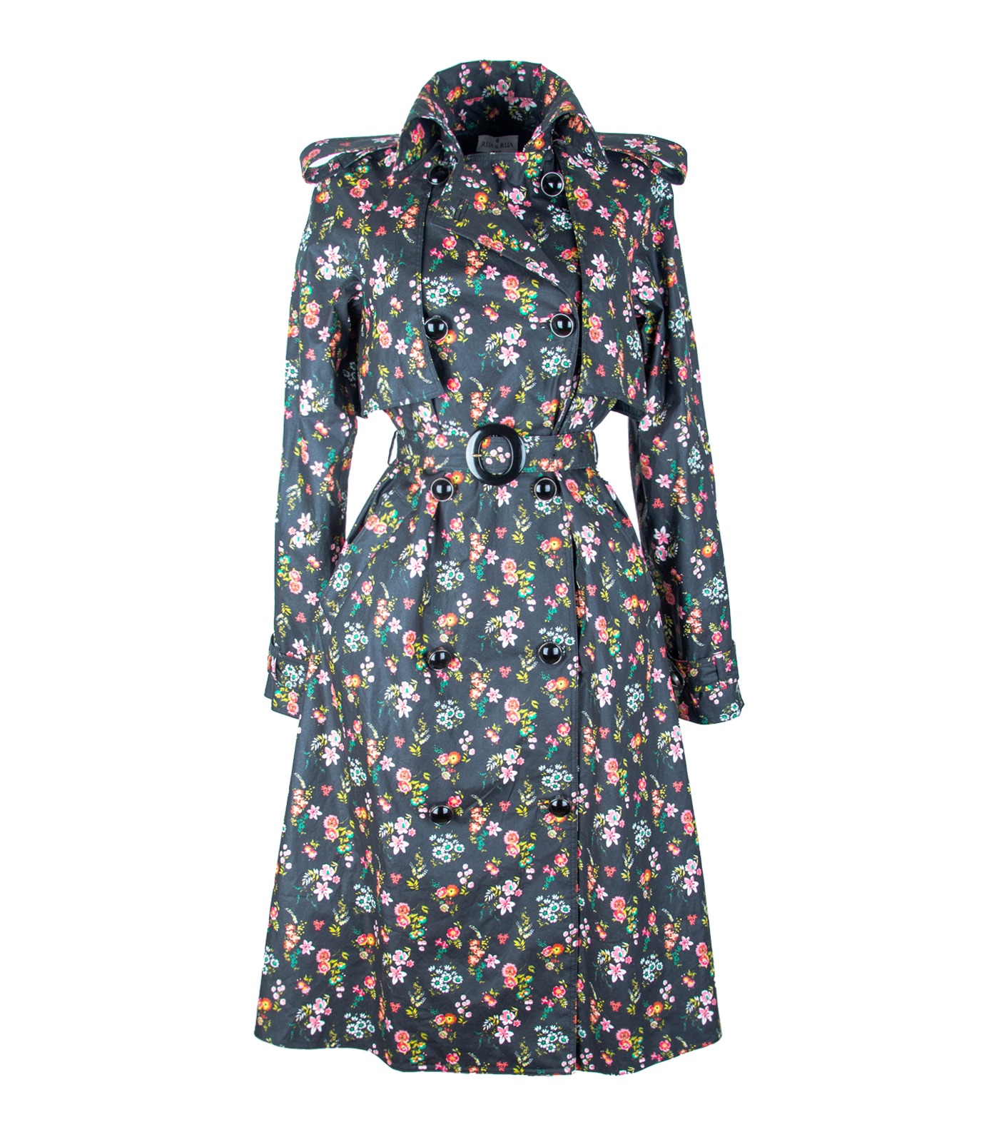 Coated Cotton Double-Breasted Trench Coat - Image 6