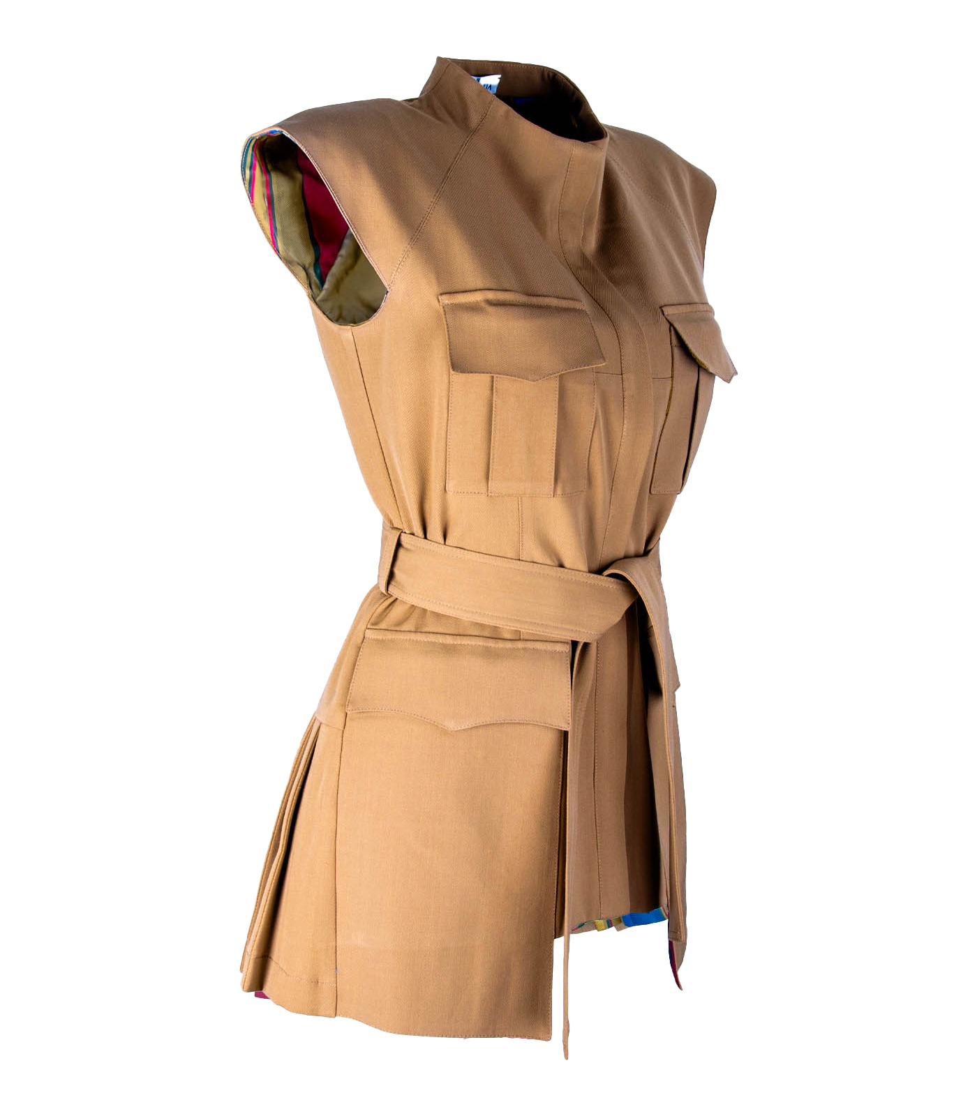 Wool Gabardine Sleeveless Jacket - Image 3