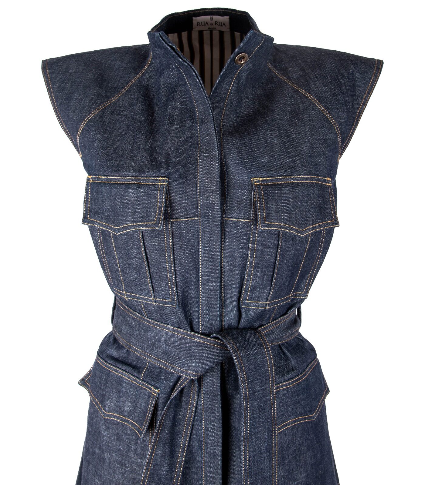 Denim Sleeveless Jacket Vest - Image 3