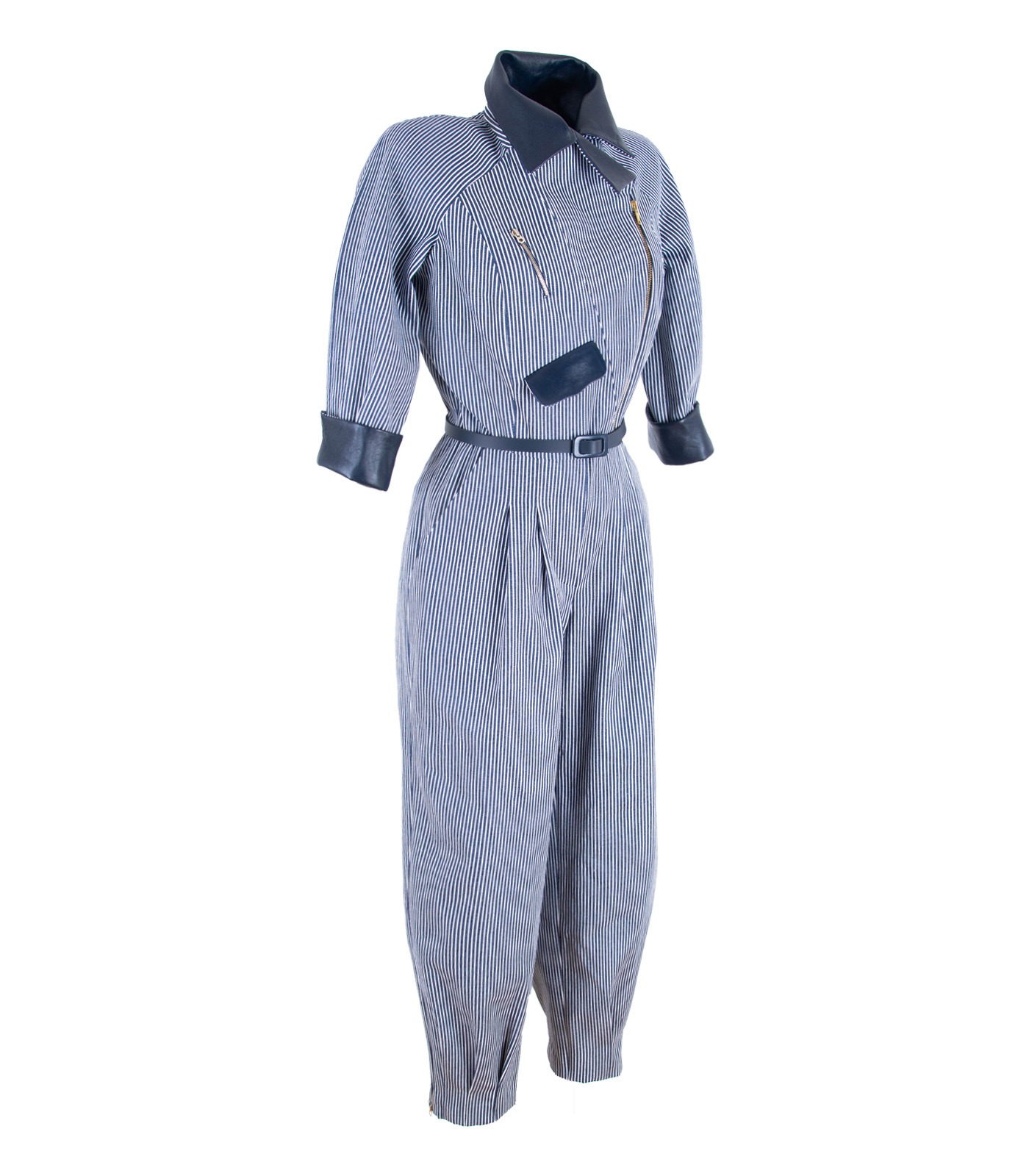 Cotton & Leather Loose Fit Jumpsuit - Image 5