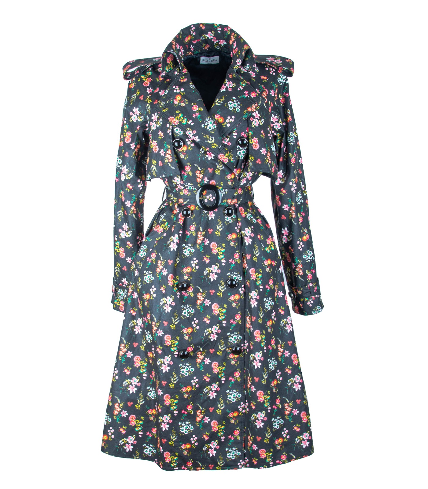 Coated Cotton Double-Breasted Trench Coat - Image 3