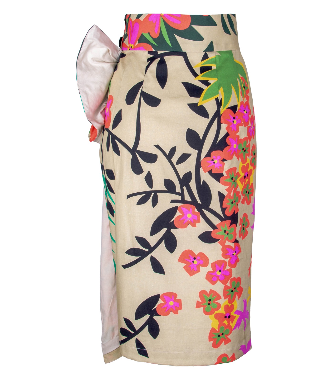 High-Waisted Floral Asymmetrical Pencil Skirt - Image 5