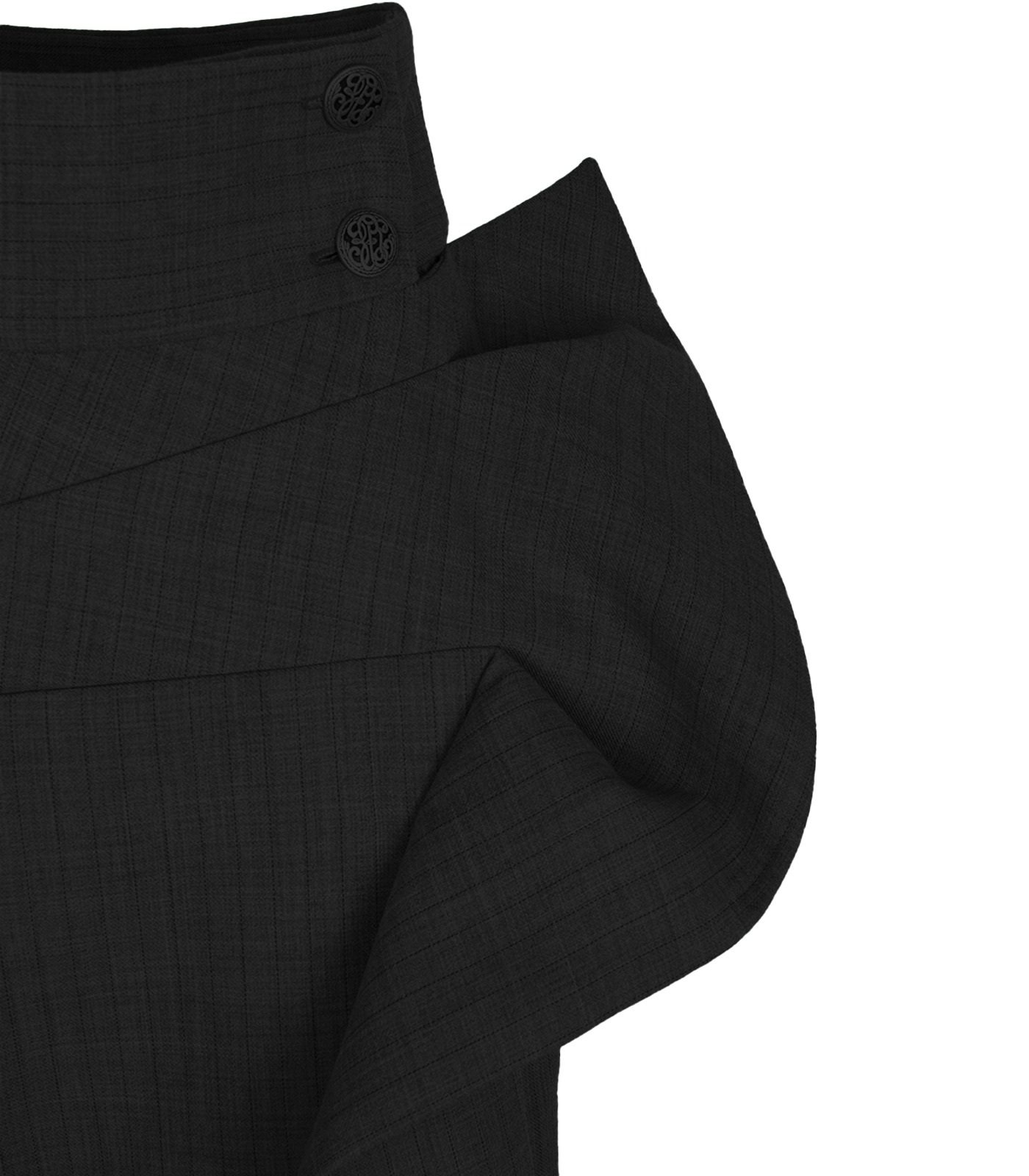 High-Waisted Wool & Silk Asymmetrical Pencil Skirt - Image 5