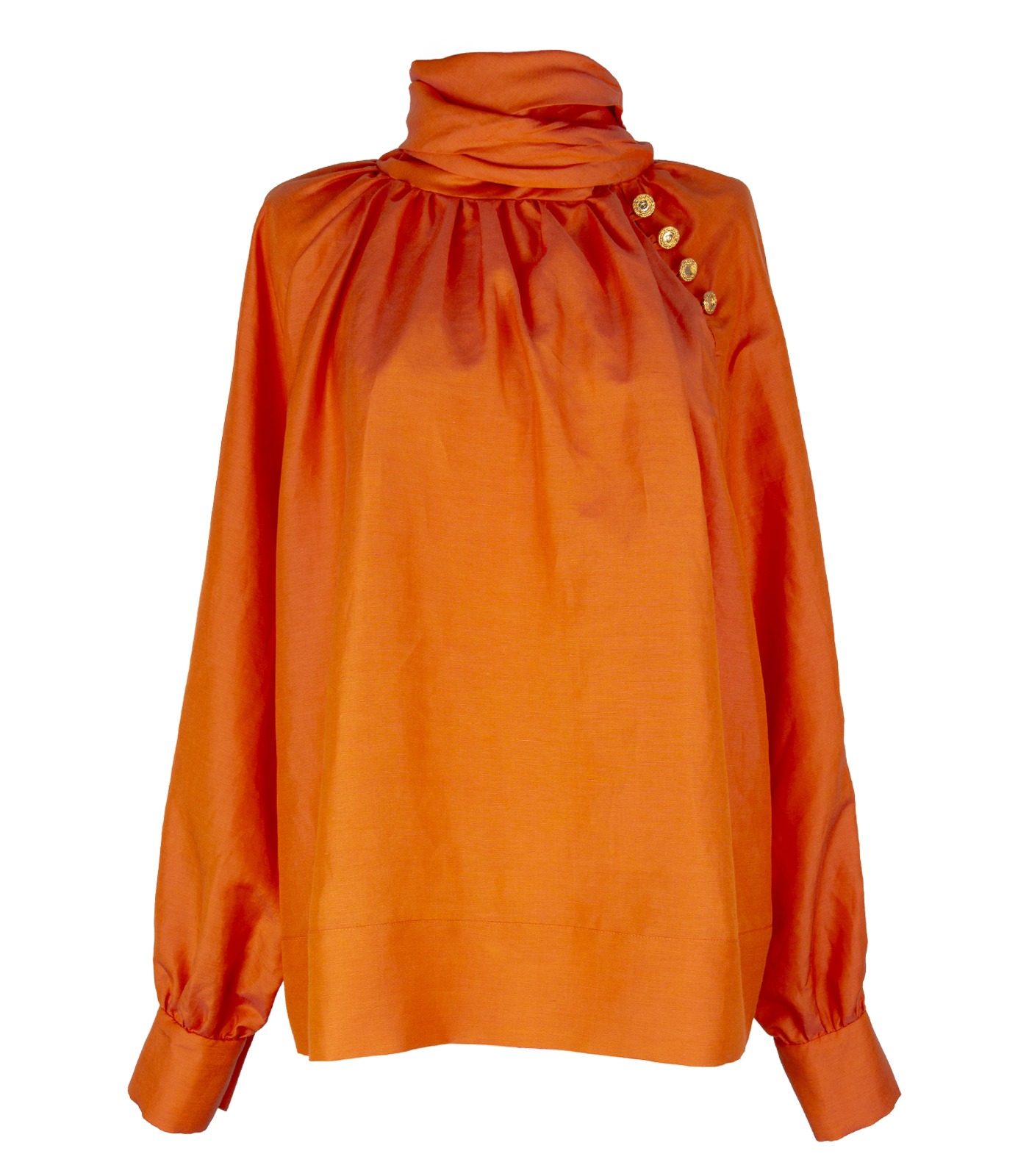 Linen & Silk Bow Blouse - Image 7