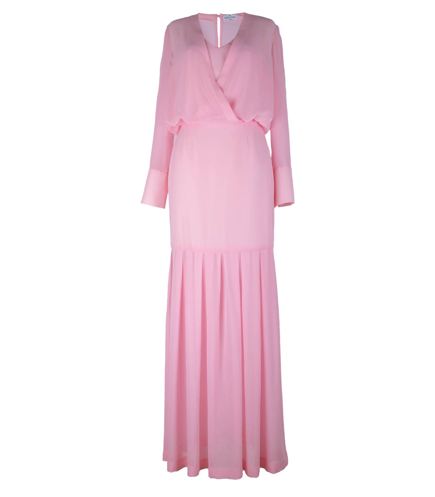 Long Silk Dress With Flower Decoration - Image 7