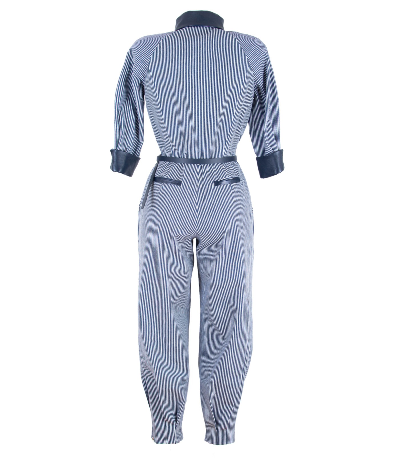 Cotton & Leather Loose Fit Jumpsuit - Image 9