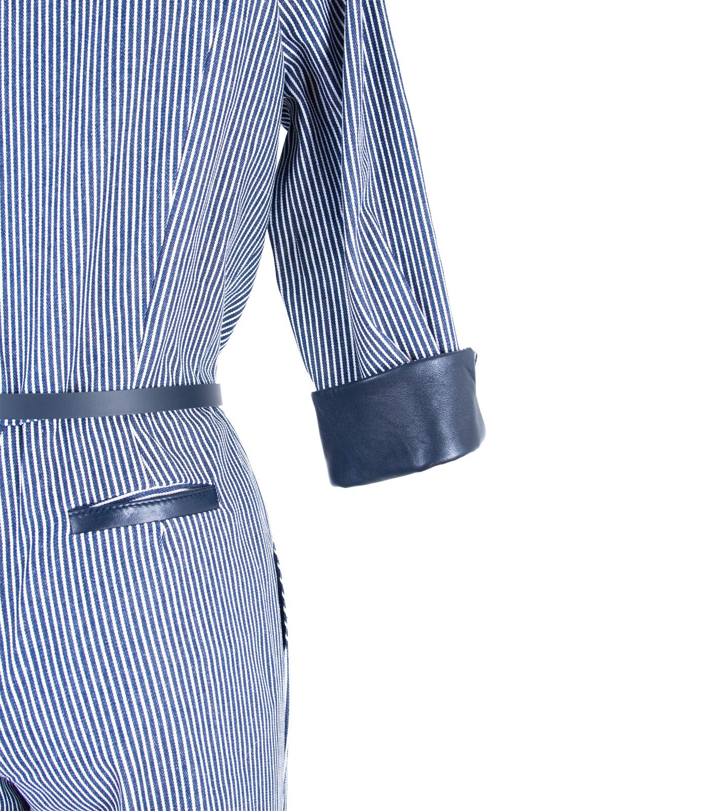 Cotton & Leather Loose Fit Jumpsuit - Image 8