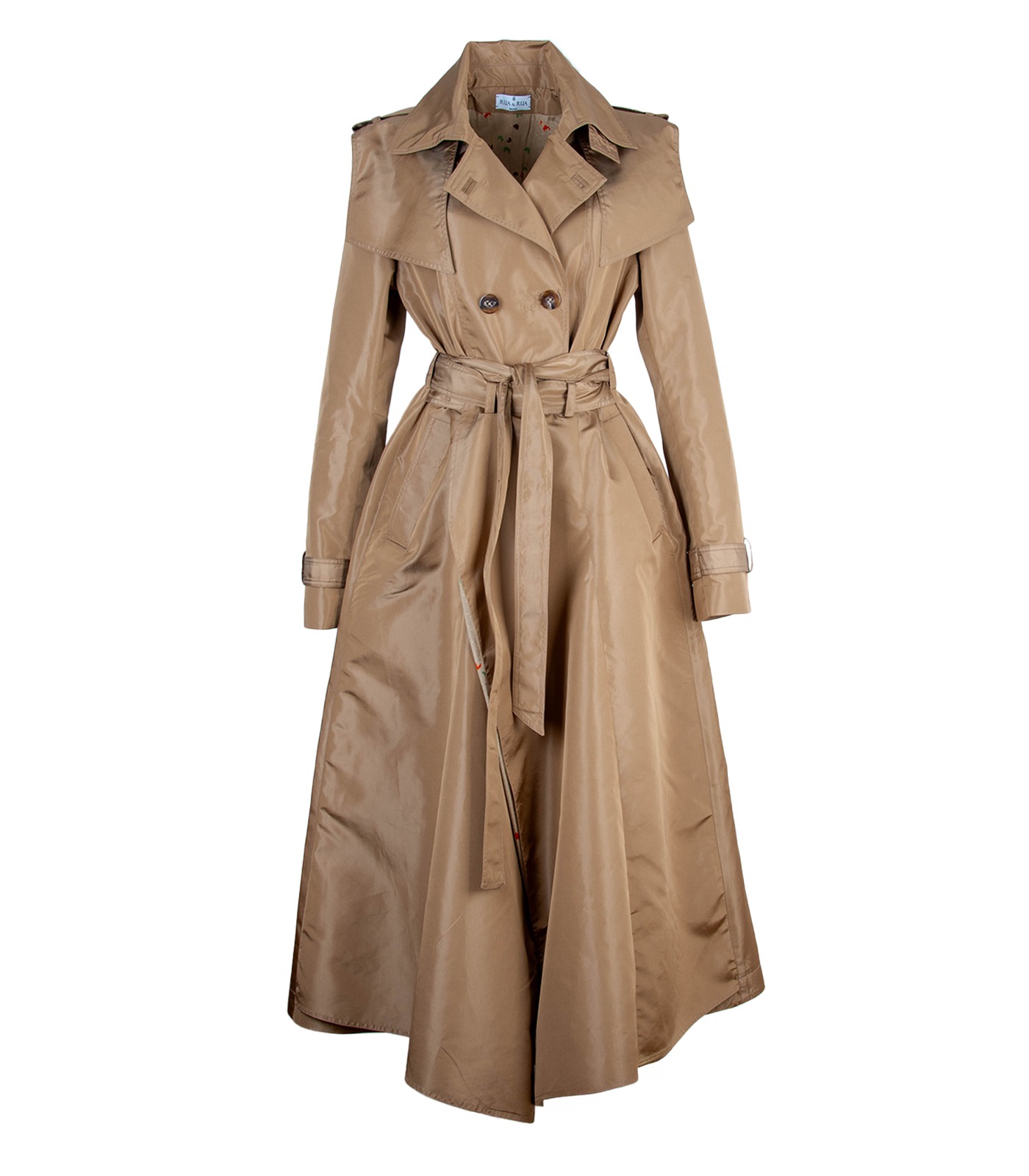 Silk Double-Breasted Trench Coat - Image 3
