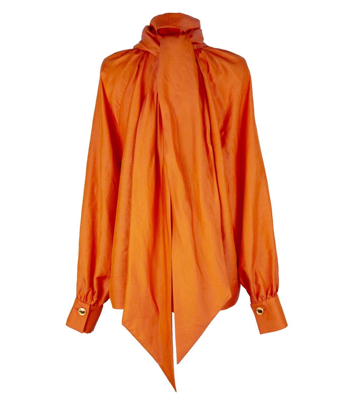Linen & Silk Bow Blouse - Image 8