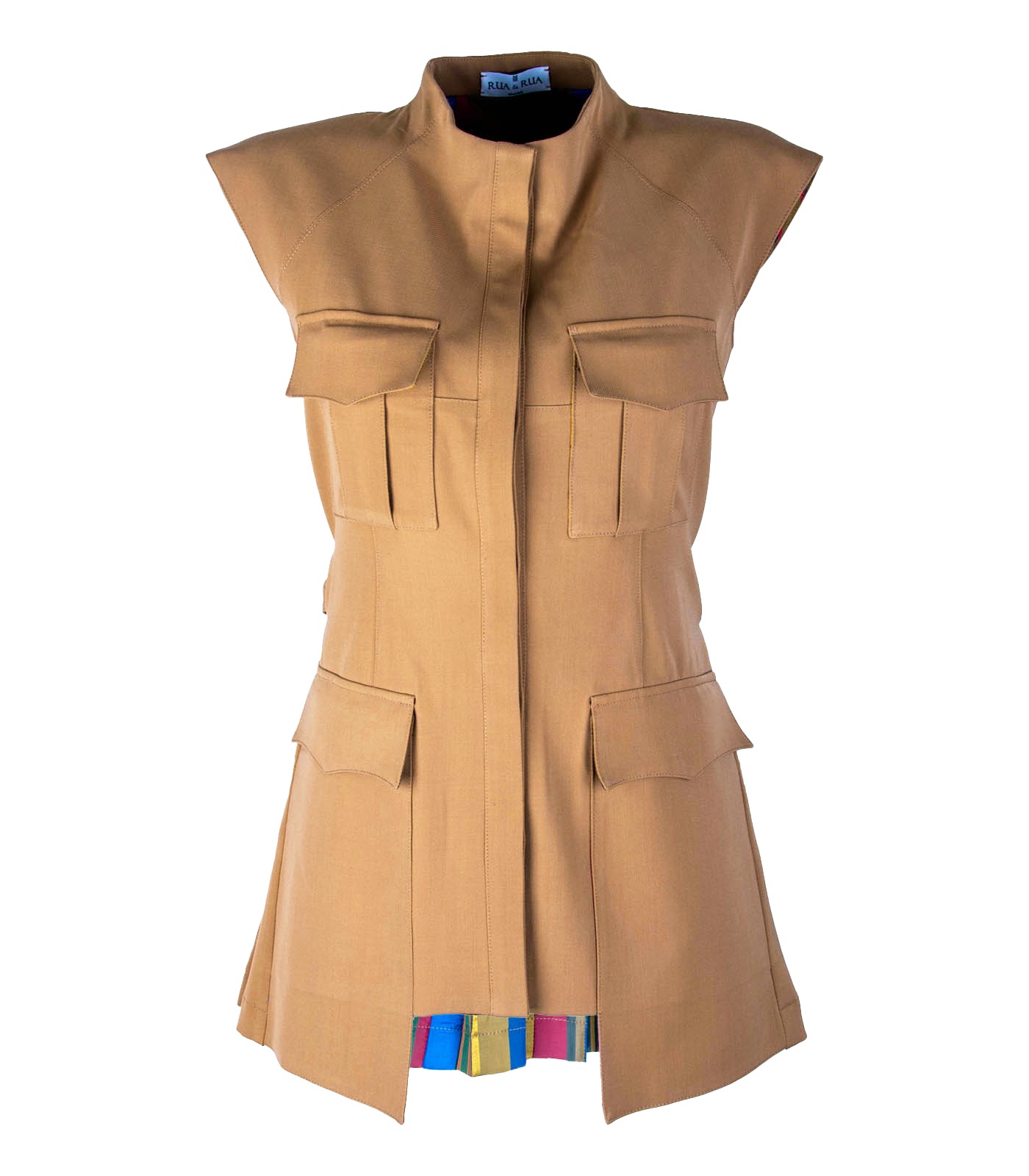 Wool Gabardine Sleeveless Jacket - Image 8