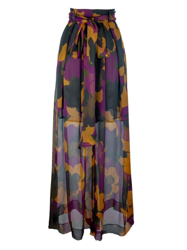 Sheer Silk Wide-Leg Pants