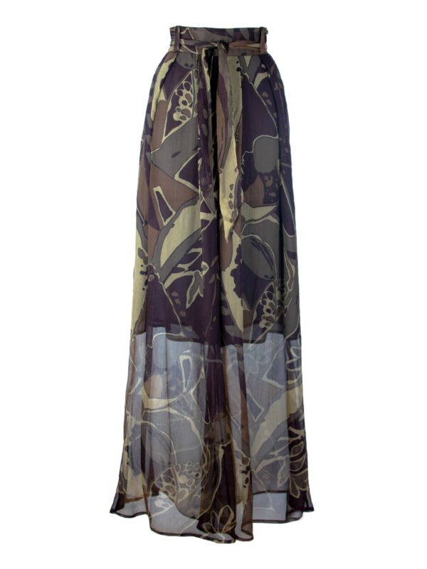 Sheer Silk Wide-Leg Pants