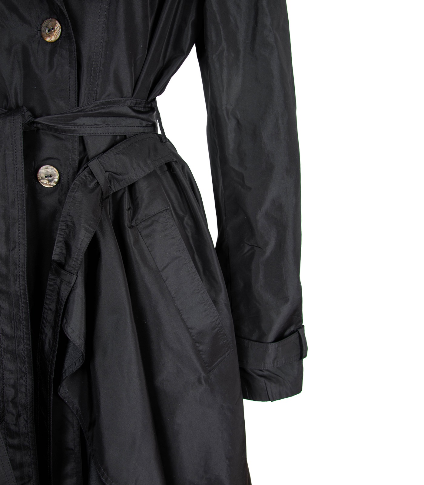 Silk Double-Breasted Trench Coat - Image 10