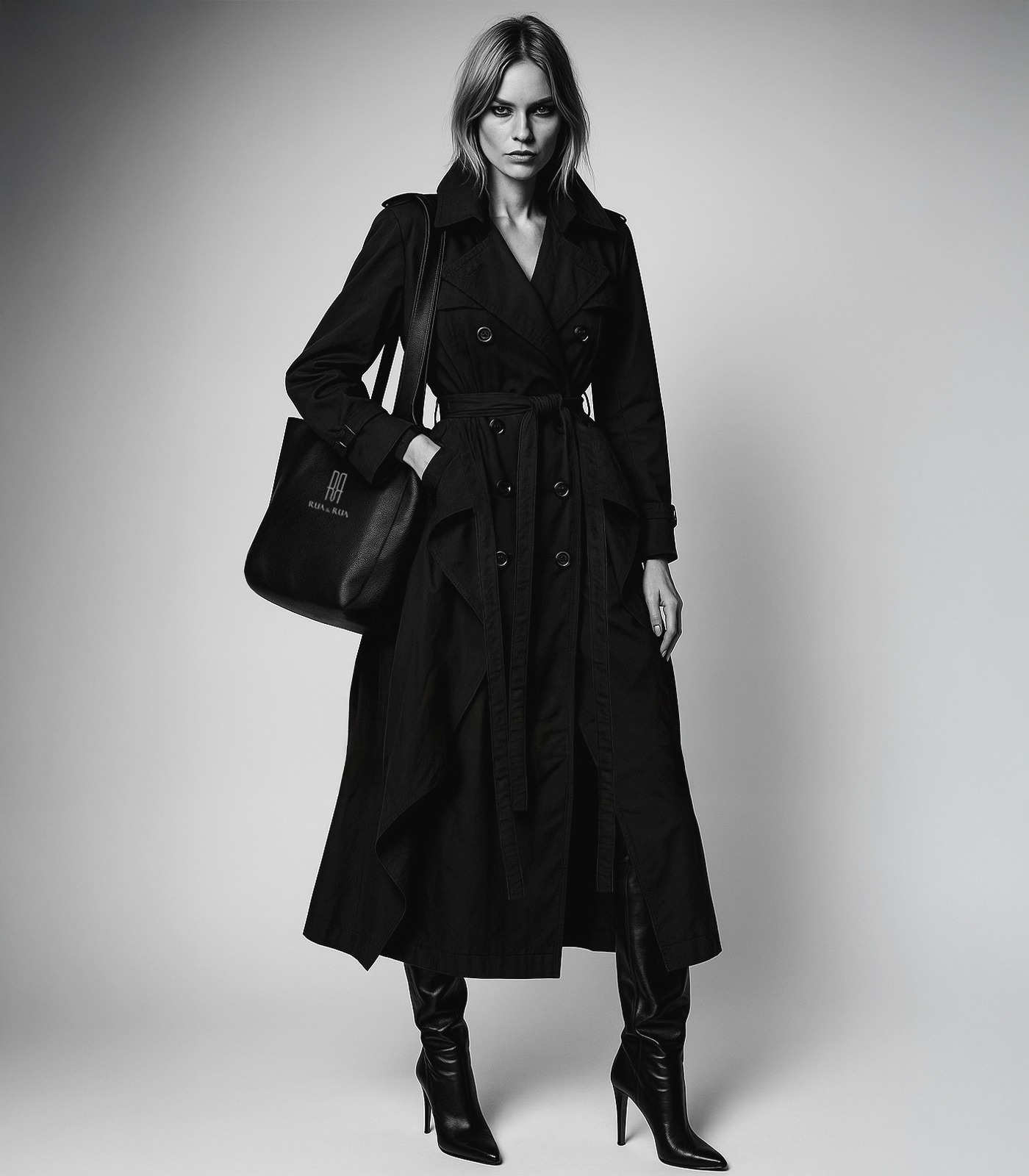 Silk Double-Breasted Trench Coat - Image 2