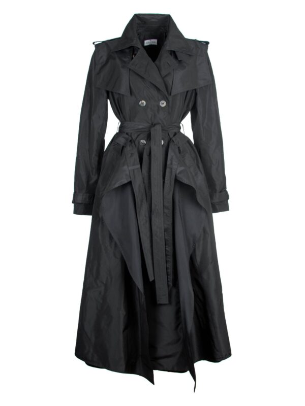 Silk Double-Breasted Trench Coat