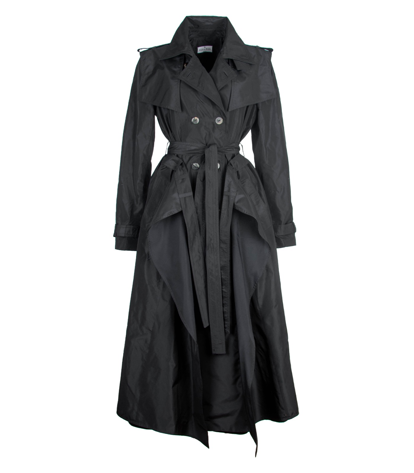 Silk Double-Breasted Trench Coat