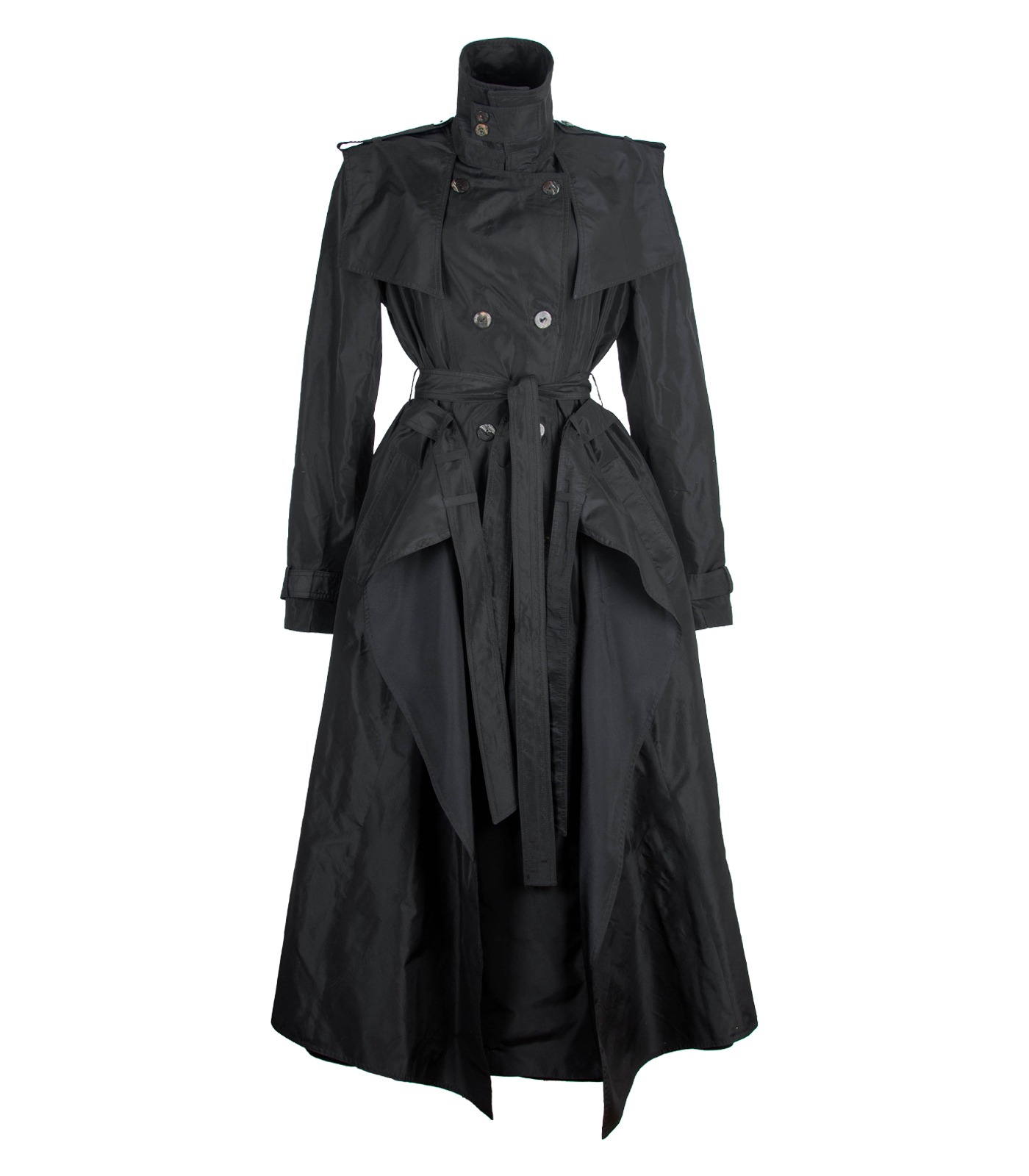 Silk Double-Breasted Trench Coat - Image 6