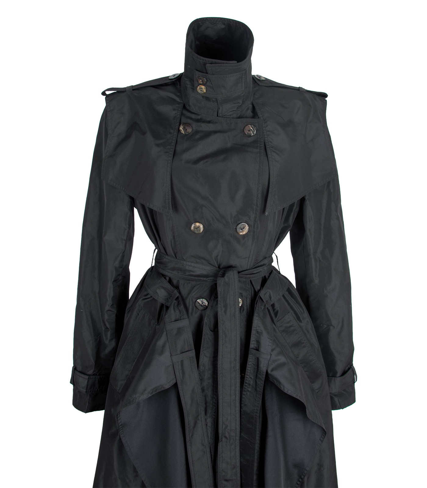 Silk Double-Breasted Trench Coat - Image 7