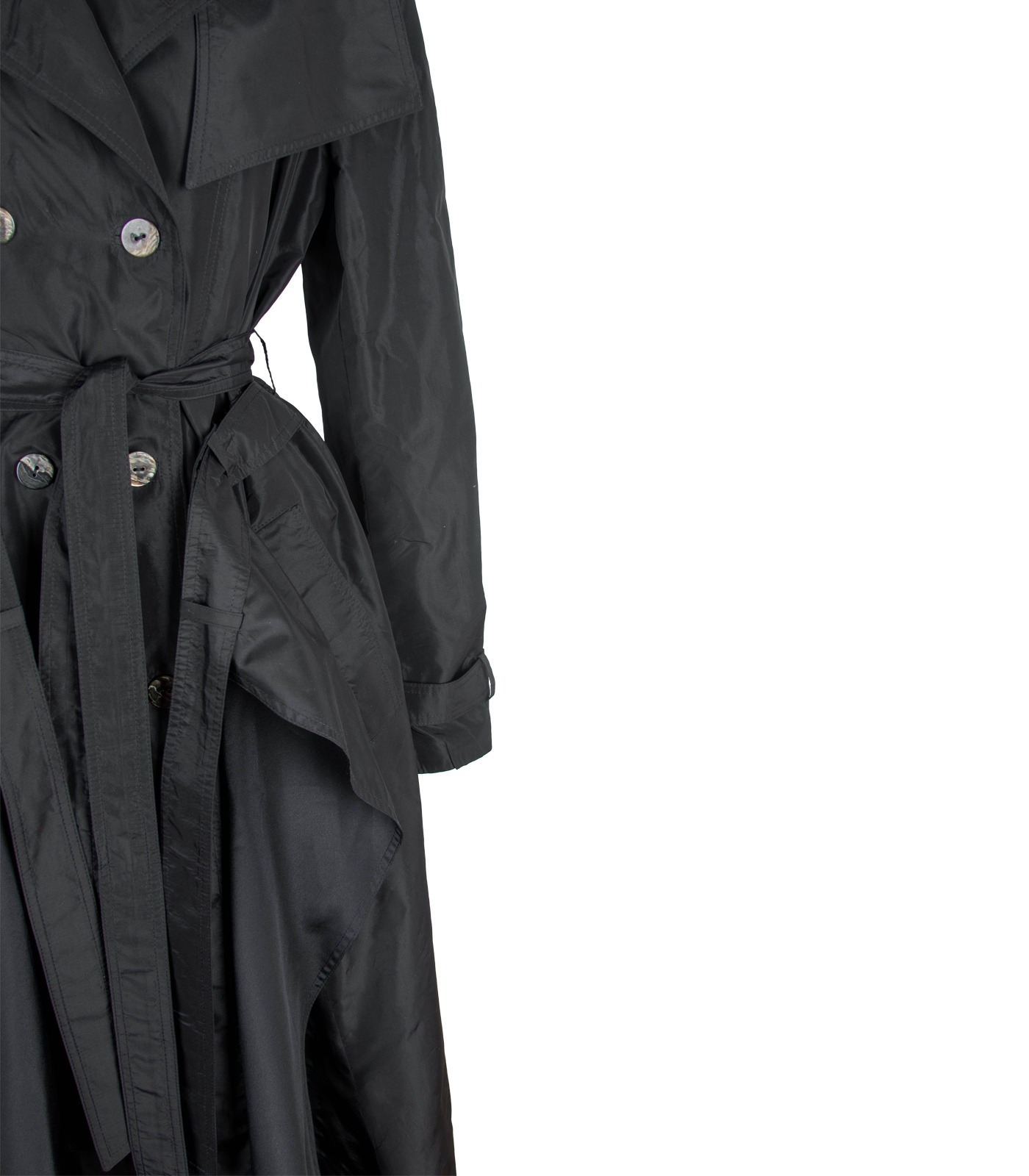 Silk Double-Breasted Trench Coat - Image 9