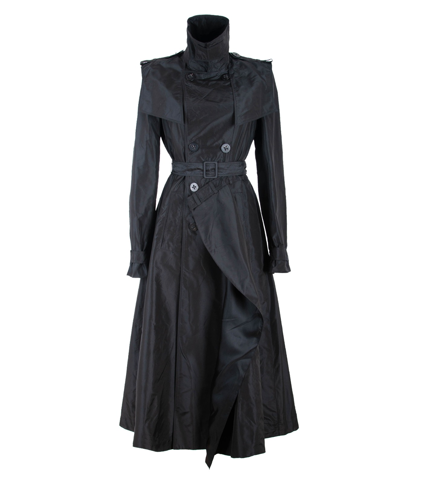 Silk Double-Breasted Trench Coat - Image 7