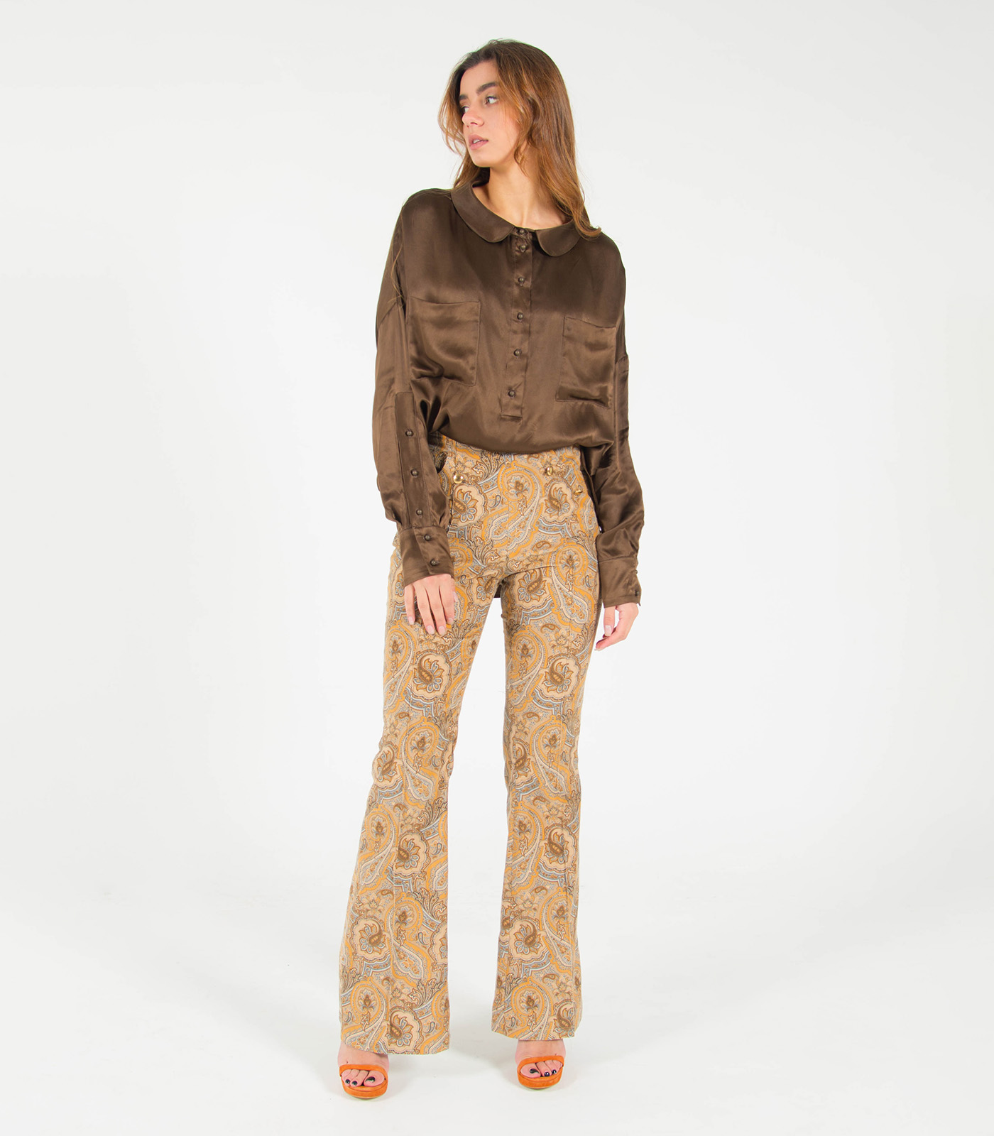 Cotton Flared Trousers - Image 7
