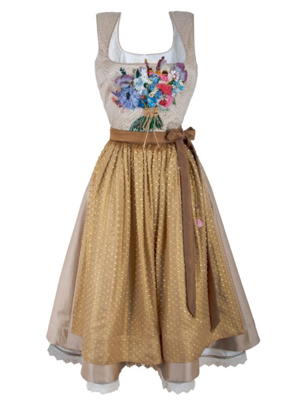 Silk Dirndl With Hand Embroidery