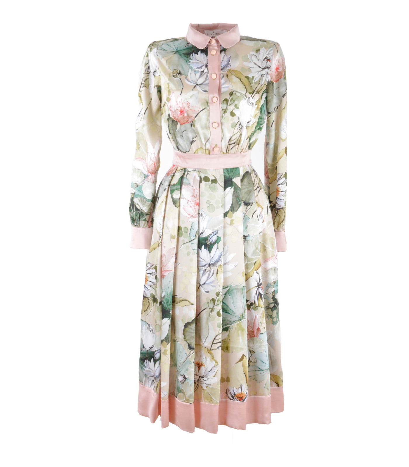 Dual-Fabric Silk Dress