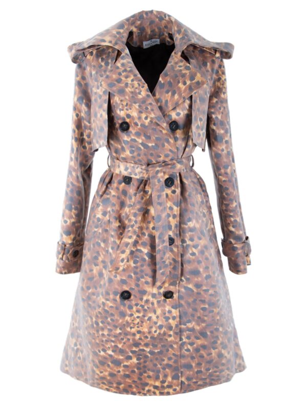Coated Cotton Double-Breasted Trench Coat