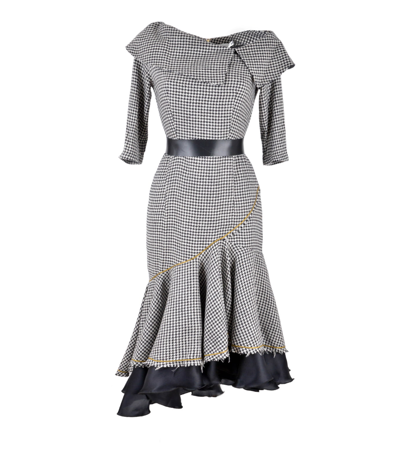 Asymmetrical Mermaid Off-Shoulder Silk Dress - Image 2