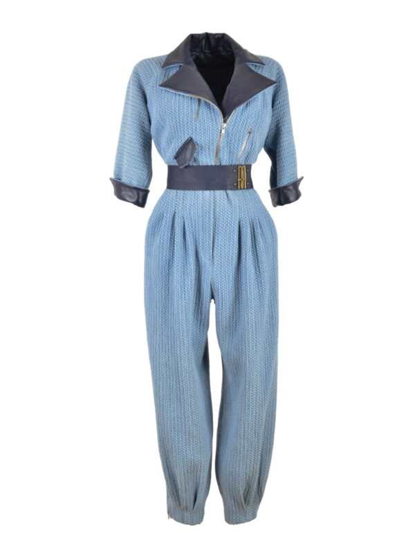 Cotton & Leather Loose Fit Jumpsuit