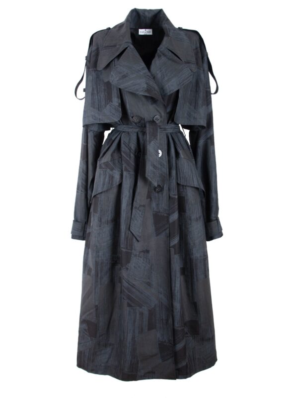 Oversized Silk Double-Breasted Trench Coat