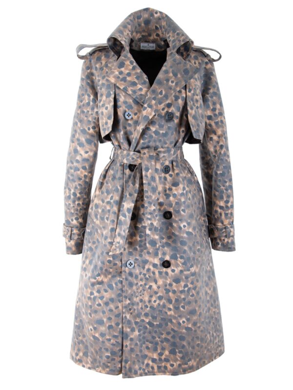 Coated Cotton Double-Breasted Trench Coat