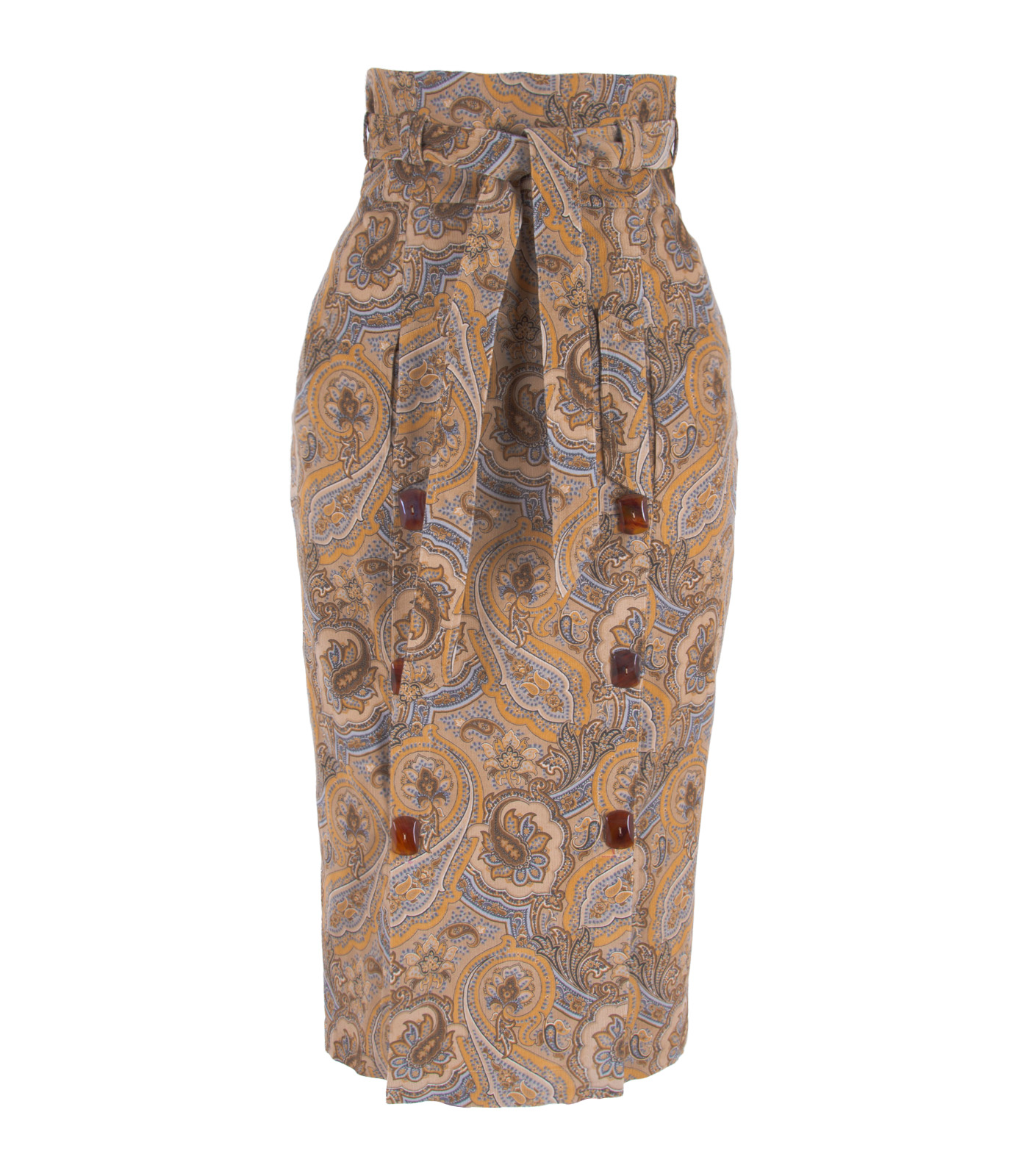 High-Waisted Cotton Pencil Skirt - Image 2
