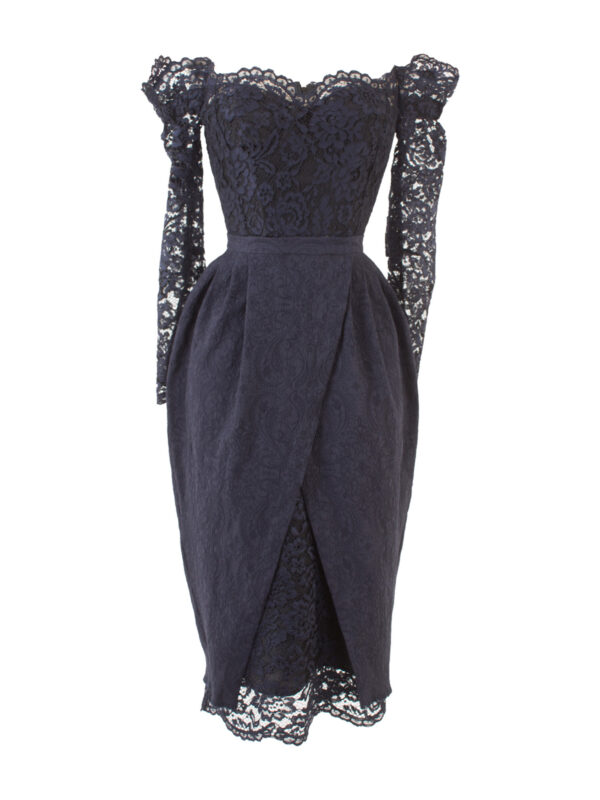 Off-Shoulder Lace Bustier Dress