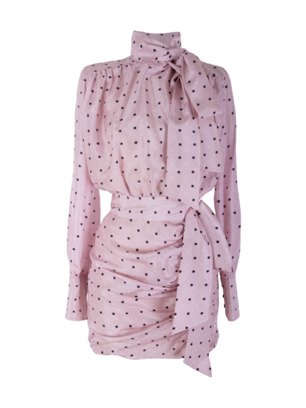 Draped Short Silk Dress