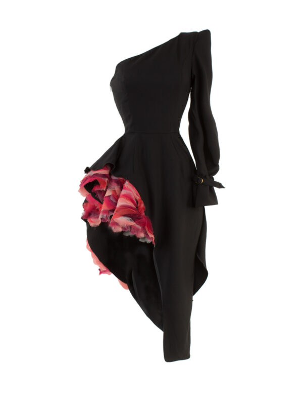 Asymmetrical One Shoulder Evening Dress