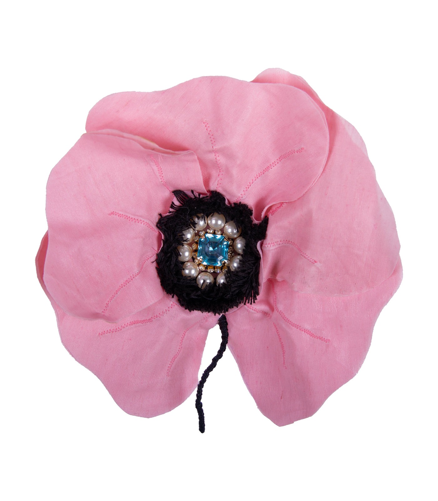 Flower Brooch With Pearls And Crystals