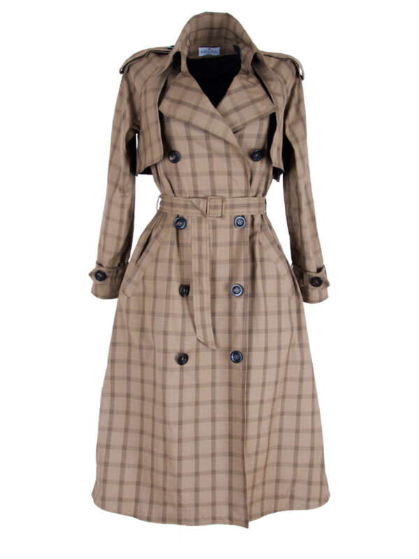 Silk Double-Breasted Trench Coat
