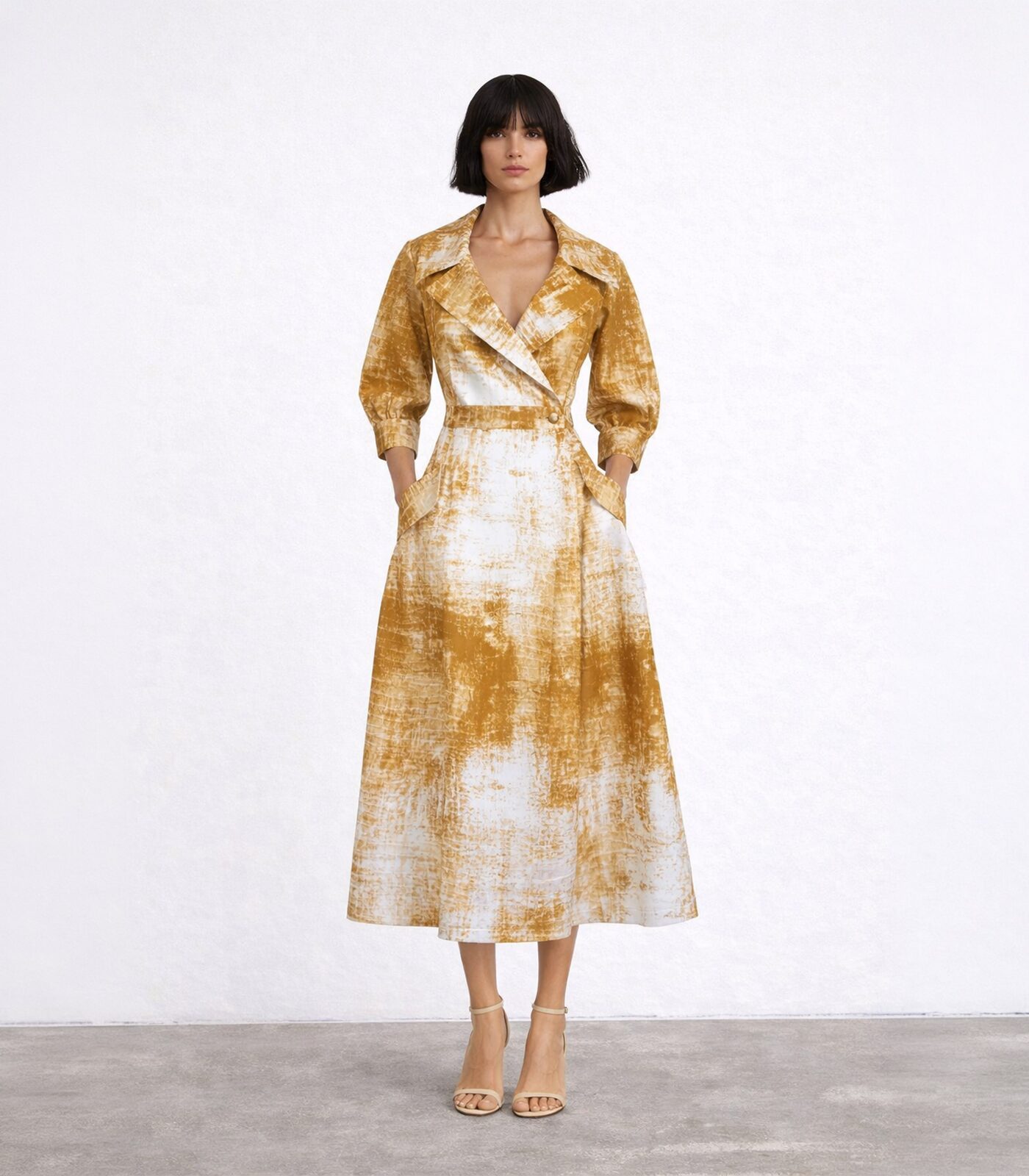 Gabardine Cotton Wrap Dress - Image 2