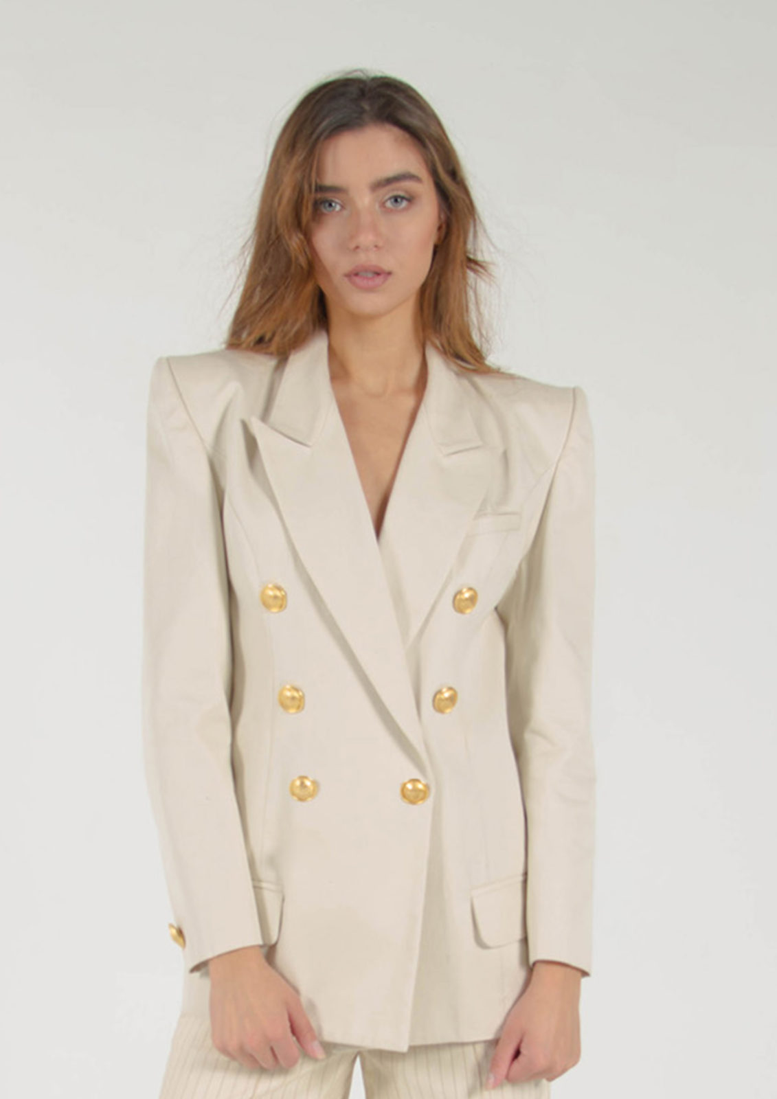 Cotton Double-Breasted Jacket - Image 2