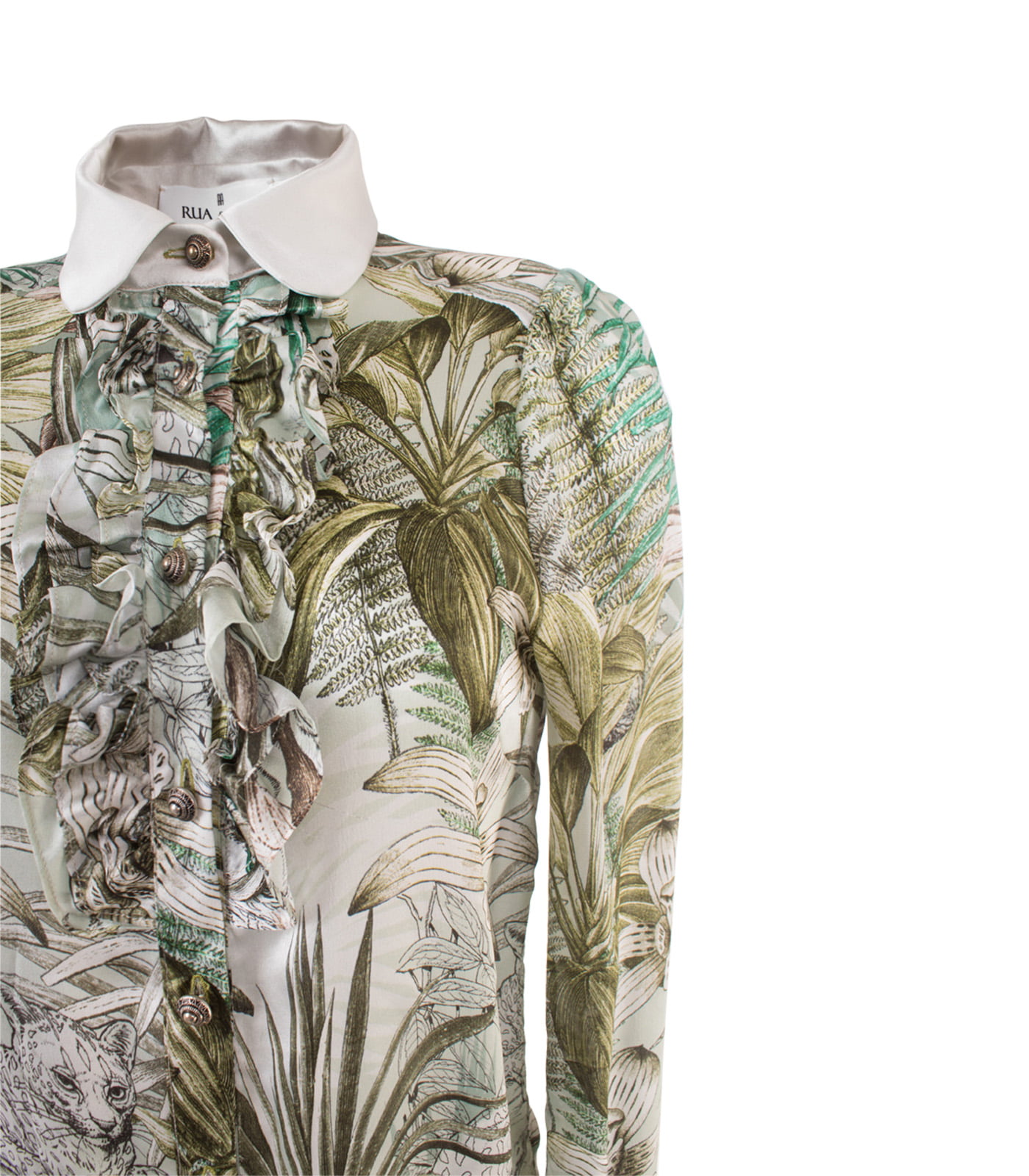 Dual-Fabric Silk Satin Shirt - Image 3