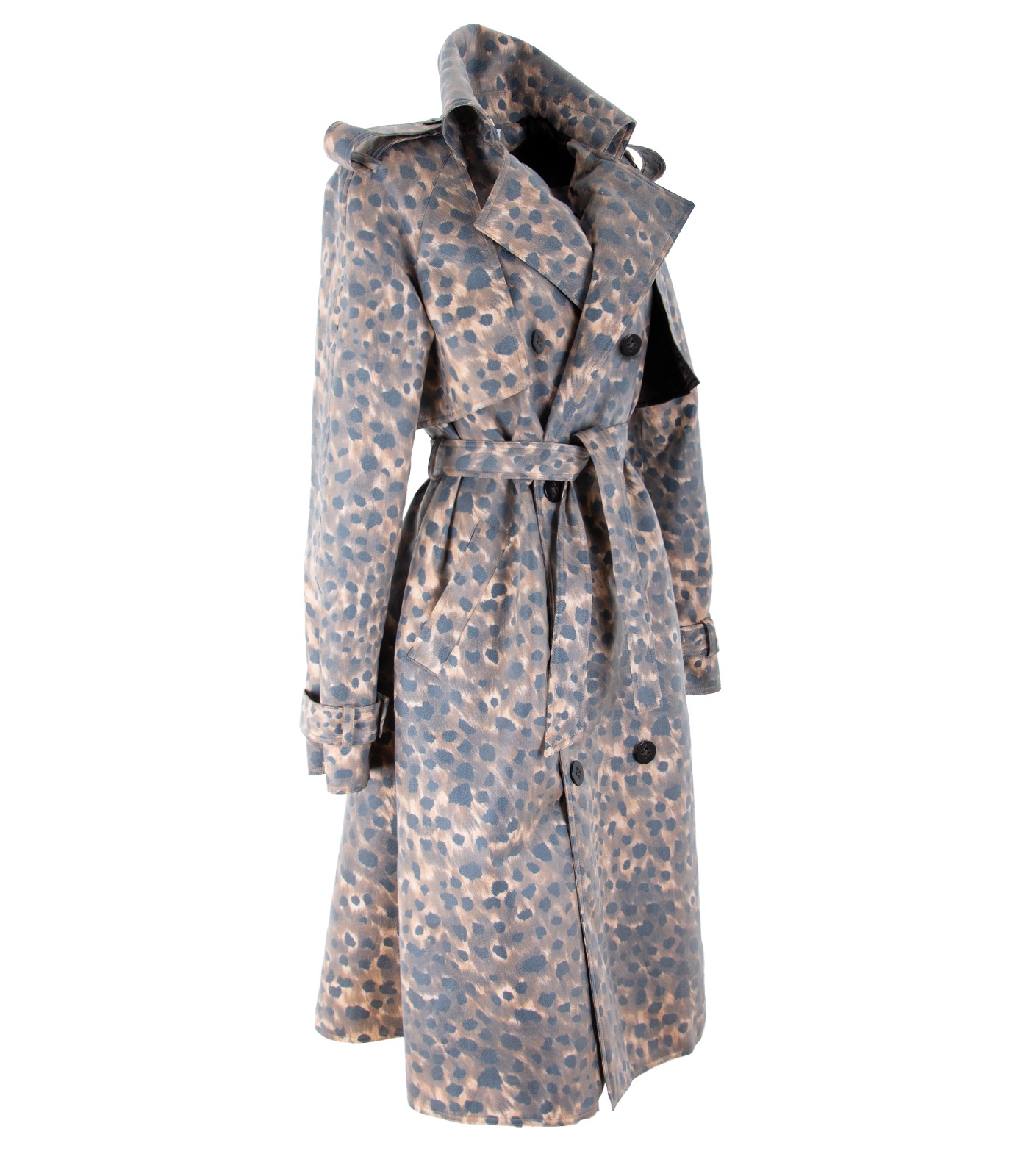 Coated Cotton Double-Breasted Trench Coat - Image 3