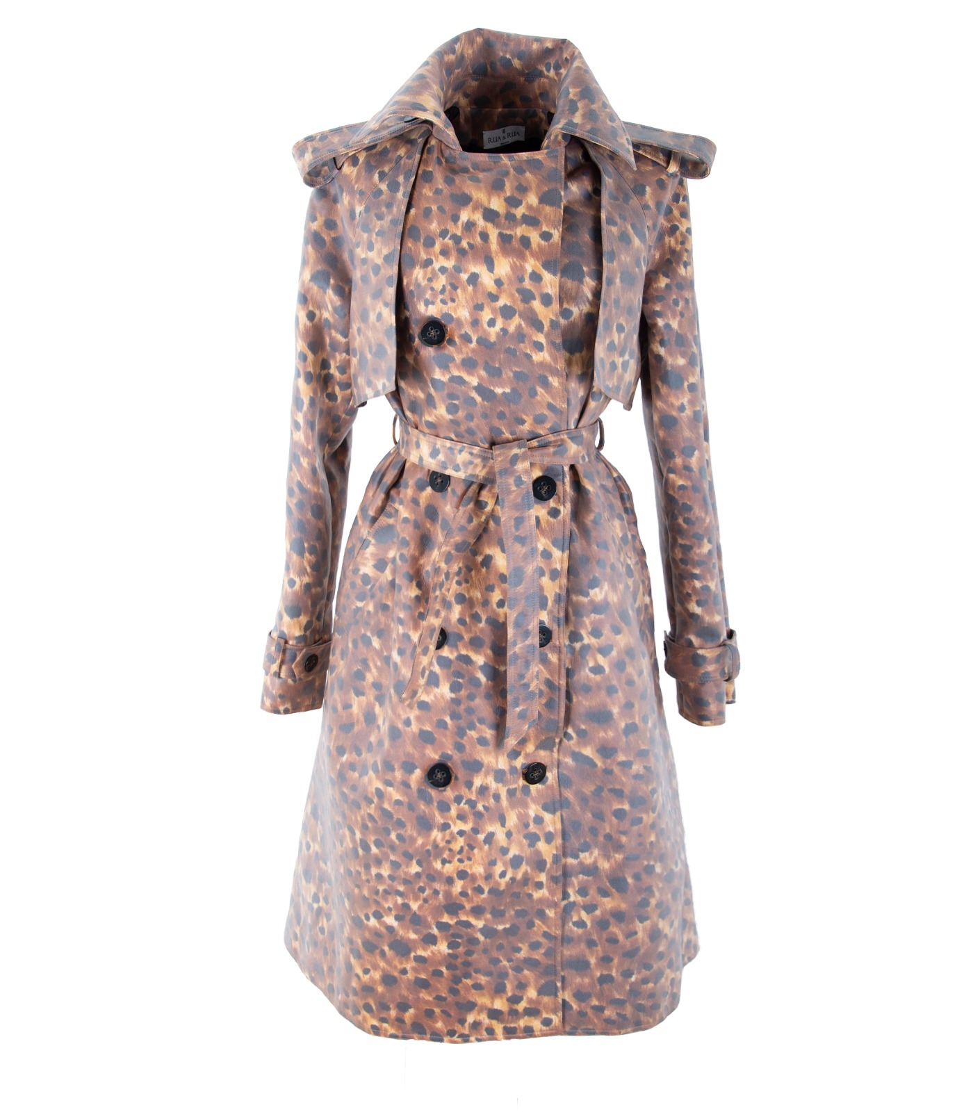 Coated Cotton Double-Breasted Trench Coat - Image 3