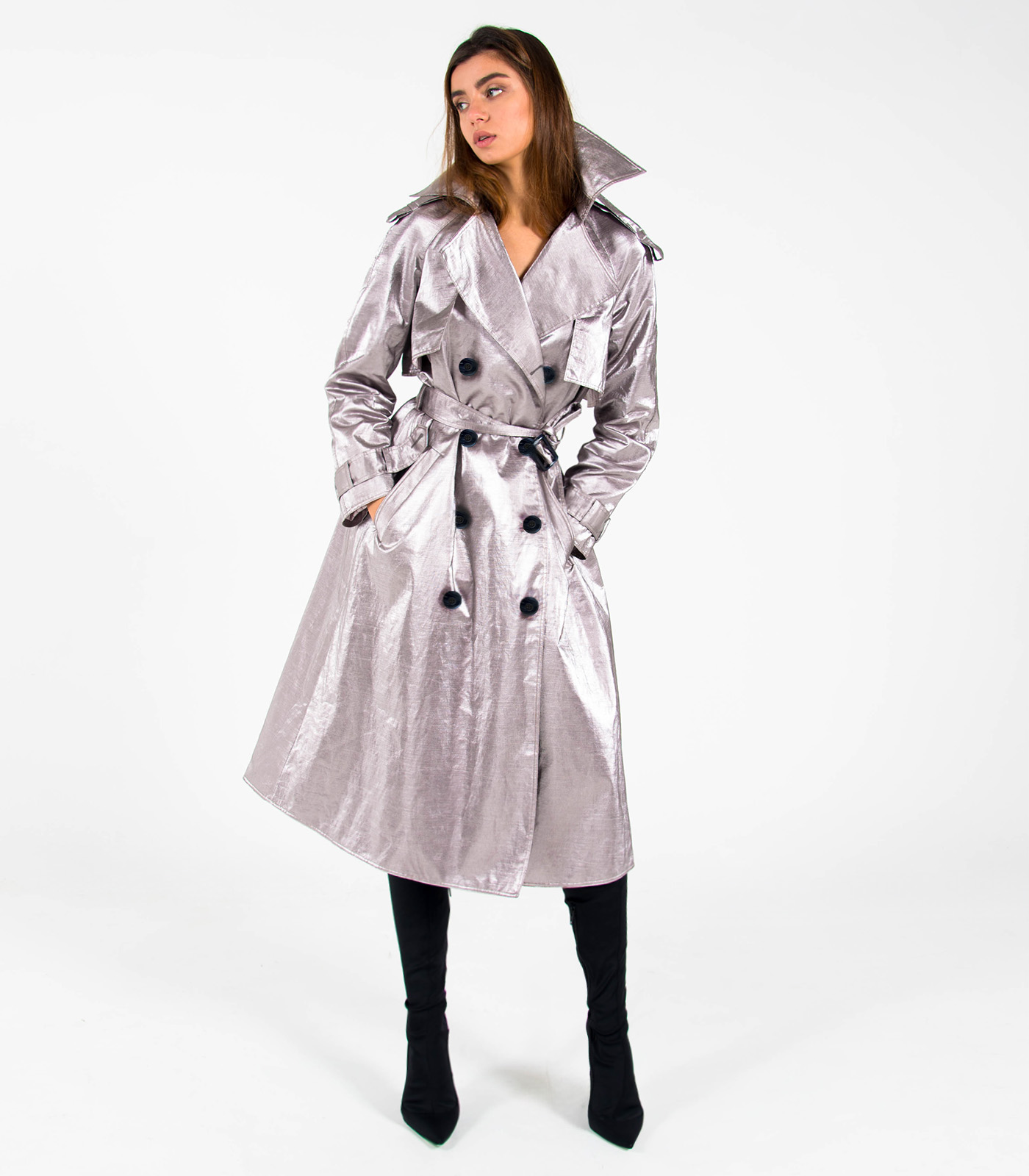 Cotton Double-Breasted Trench Coat - Image 5