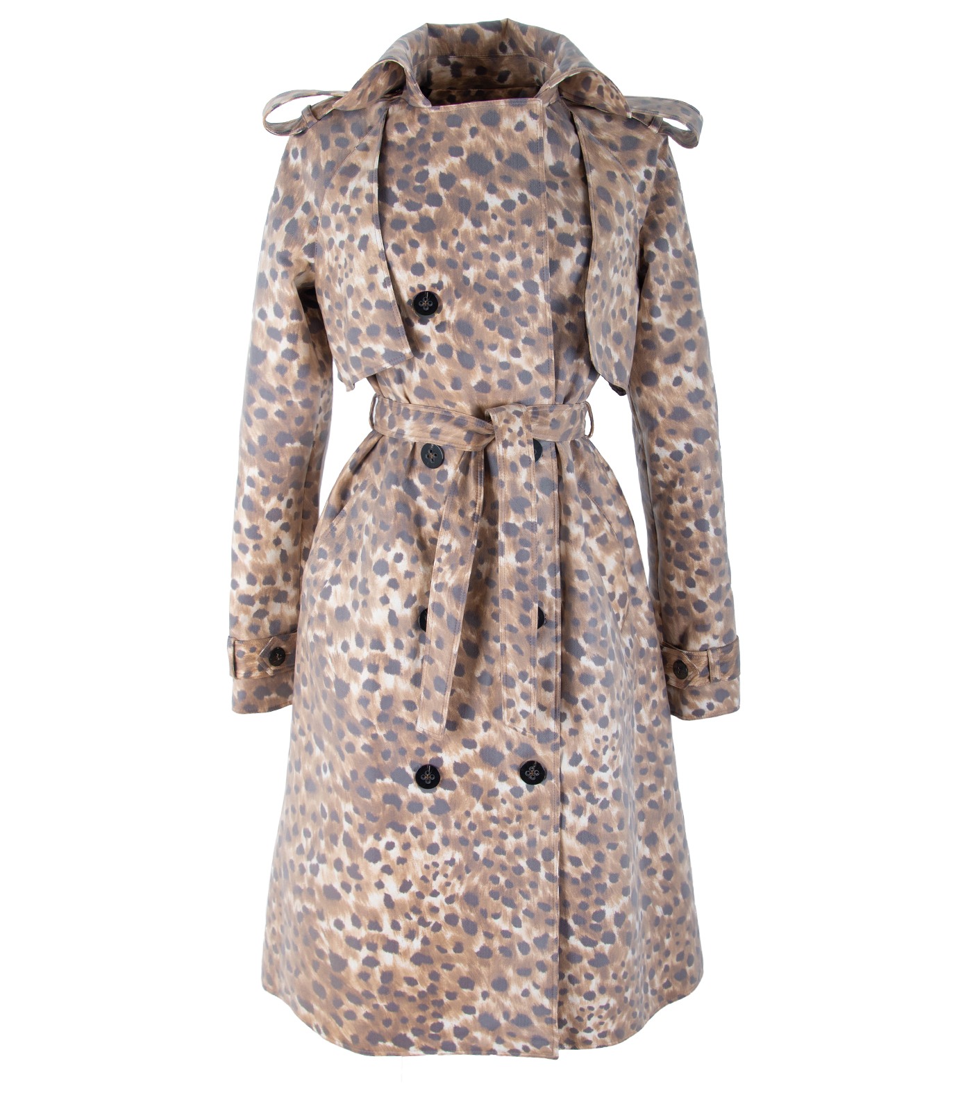 Coated Cotton Double-Breasted Trench Coat - Image 3