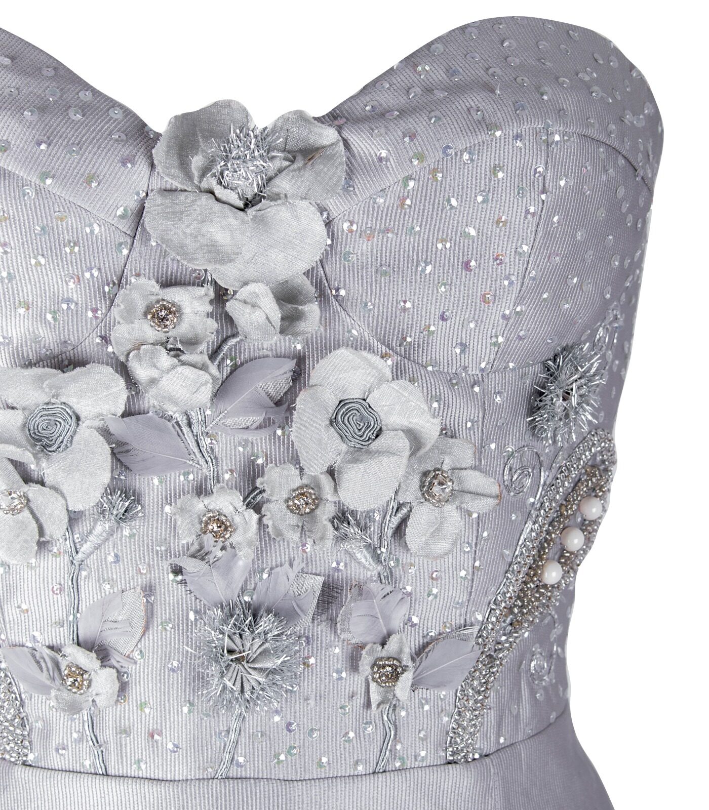 Silk Corset Bustier Dress With Embroidery And Embellishments Of Crystals - Image 3