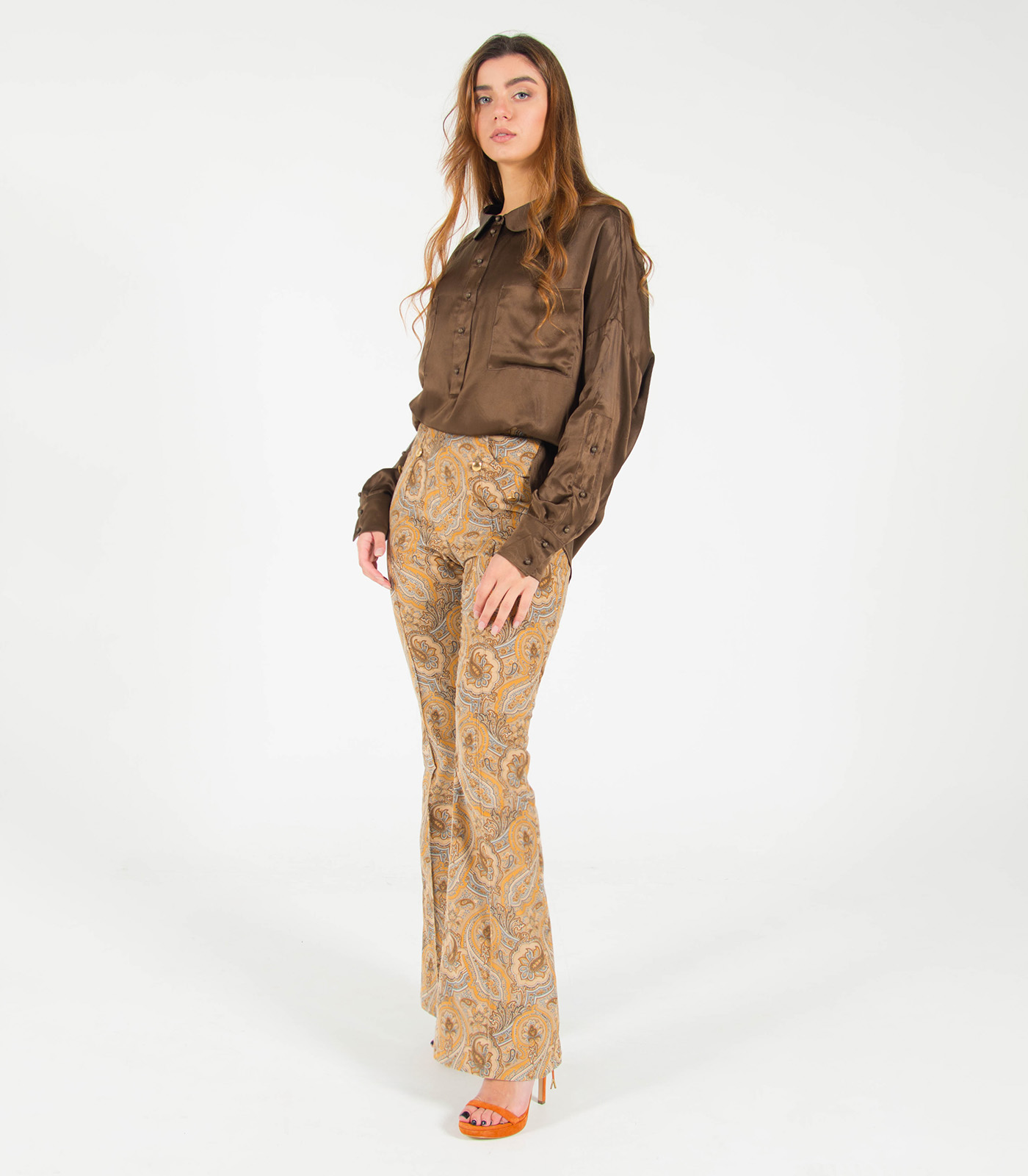 Cotton Flared Trousers - Image 6
