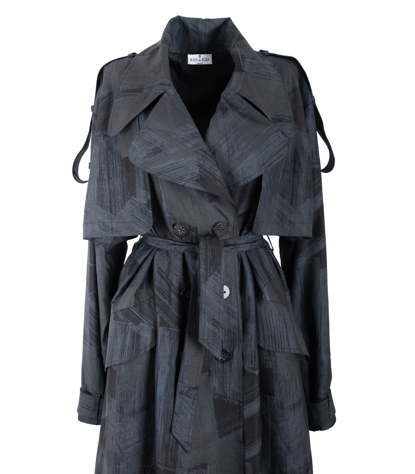 Oversized Silk Double-Breasted Trench Coat - Image 3